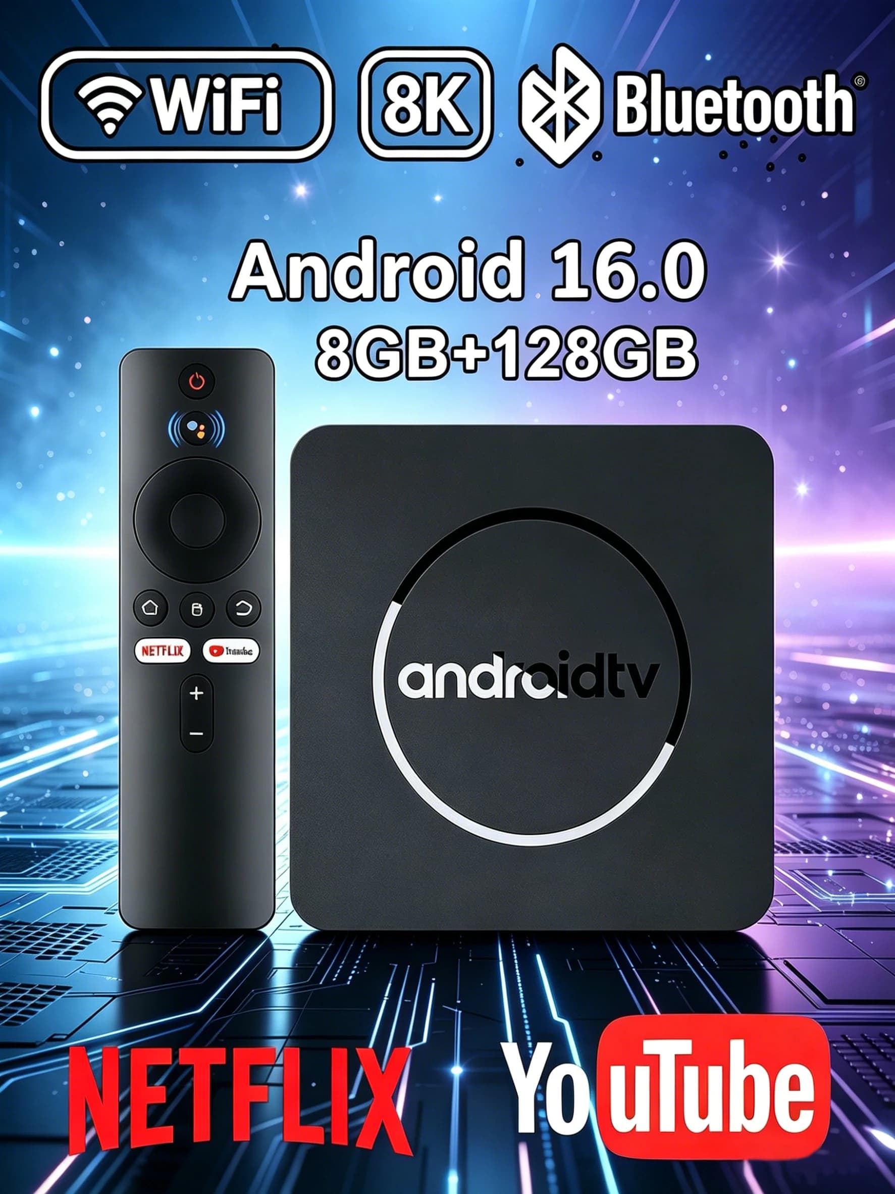 Android Smart TV Box Q10 Android 16 8GB+128GB Allwinner H313 Dual WiFi BT5.4 4K 8K HDR10+ Voice Remote Media Player Set Top Box