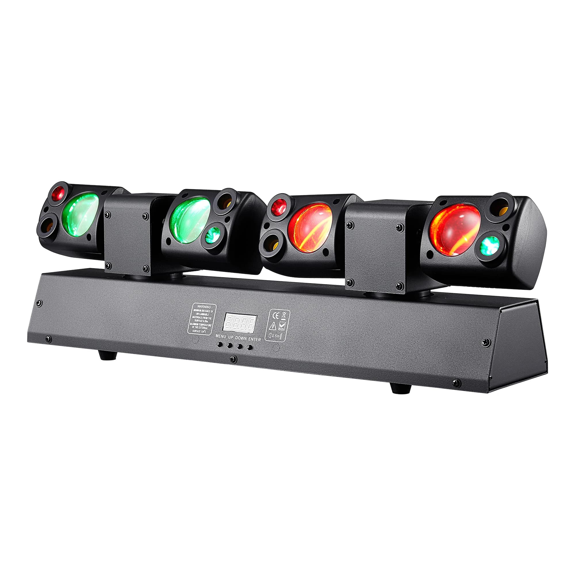 80W Moving Head Lights Afstandsbediening RGBW DMX512 Dual-Head Disco LED Beam Party DJ-apparatuur Podiumverlichting voor Club Xmas Event