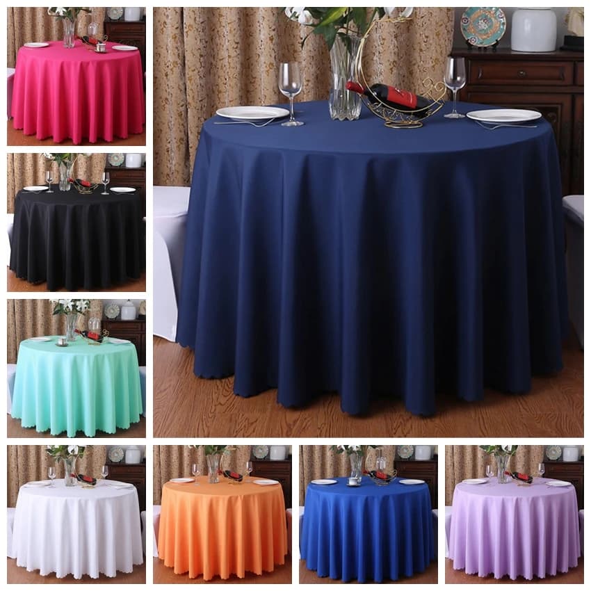 Bruiloft Decoratie Tafelkleed Ronde Tafelkleed Polyester Effen Kleur Hotel Banket Evenementen Verjaardagsfeestje Viering Vakantie