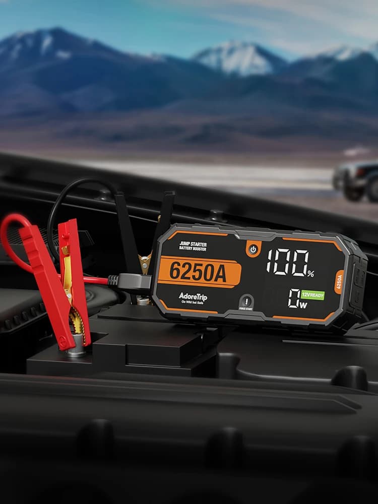 AdoreTrip Car 6250A Draagbare 12V Starthulp Powerbank 12V Auto Accu Lader Booster Starttoestel Met Led Verlichting