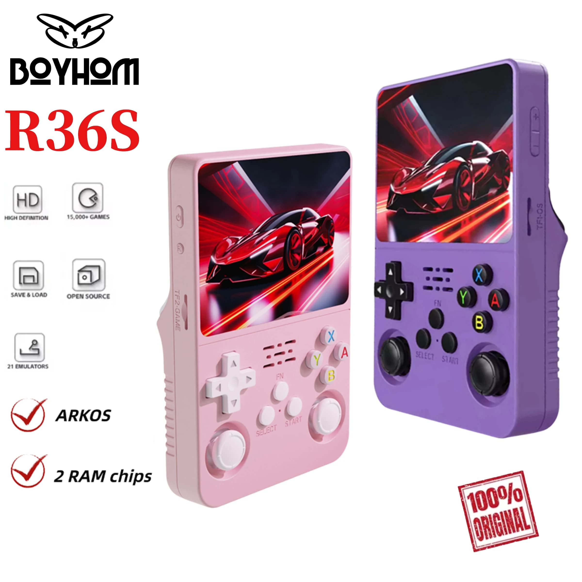 ARKOS 100% originele R36S retro draagbare gameconsole 3,5 '' IPS, 15000+ games, Linux draagbare zakspeler, terug naar schoolgeschenken