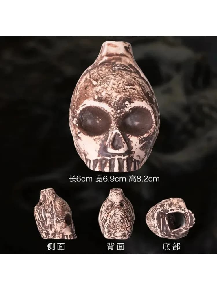 Hoge decibel Azteekse schedel fluitje, luid menselijk gilgeluid oorlogssignaal, griezelig doodsklokje van de Azteekse voor Halloween feest cadeau