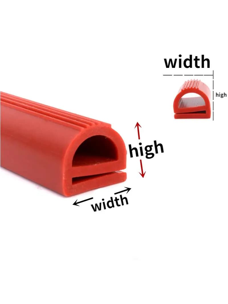Wit/rood siliconen E-vormige strip rubberen afdichtstrip E E-strip hoge temperatuur ovenafdichtstrip 1-3 meter
