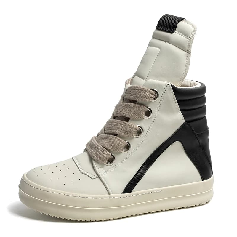 PU Lederen Herenschoenen, Modieuze Enkellaarzen, Comfortabele Hoge Sneakers, Herfst 2026 Nieuw, Casual Schoenen voor Buiten, Anti-Slip Sneakers voor