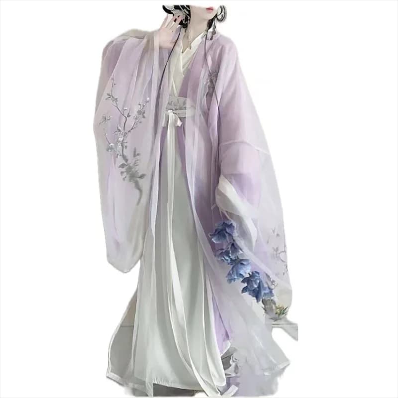 Hanfu Jurk Vrouwen Chinese Traditionele Hanfu Halloween Cosplay Kostuum Tang-dynastie Jurk Vintage Paarse Hanfu Jurk Plus Size
