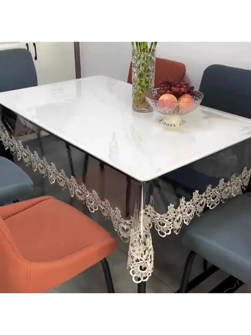 Plastic tafelbeschermingskussen Geavanceerd PVC doorzichtig tafelkleed voor huisdecoratie Waterdicht en oliebestendig eettafelkleedmat