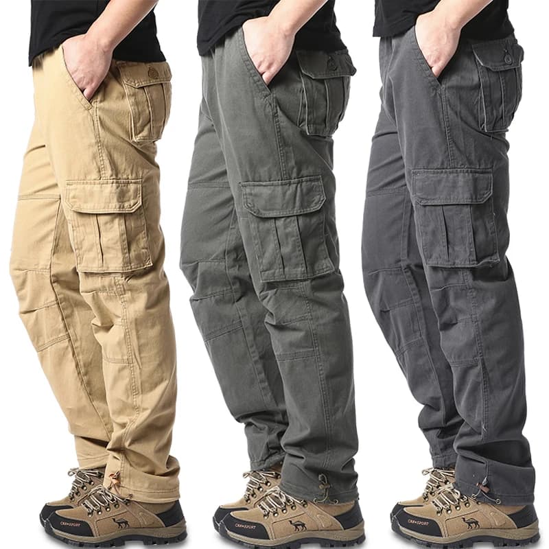 Grote zak losse overall heren buitensporten joggen tactische broek elastische taille puur katoen casual werkbroek