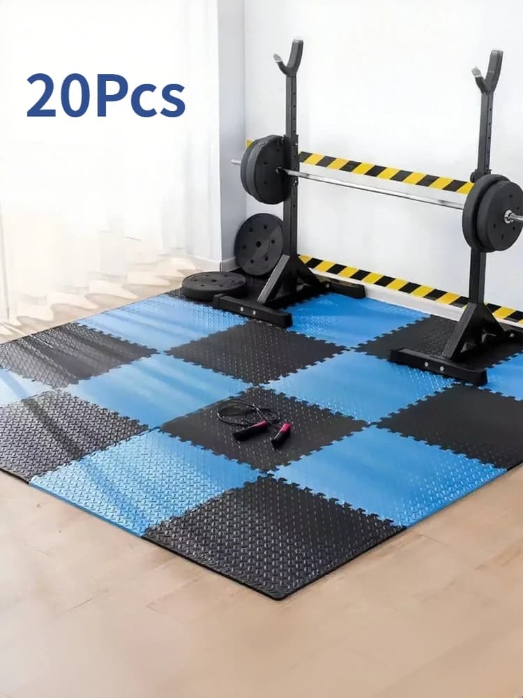 20-delige puzzelfitnessmat Dubbelzijdig in elkaar grijpende schuimvloermat EVA antislipmat Geschikt voor yoga- en fitnessapparatuur