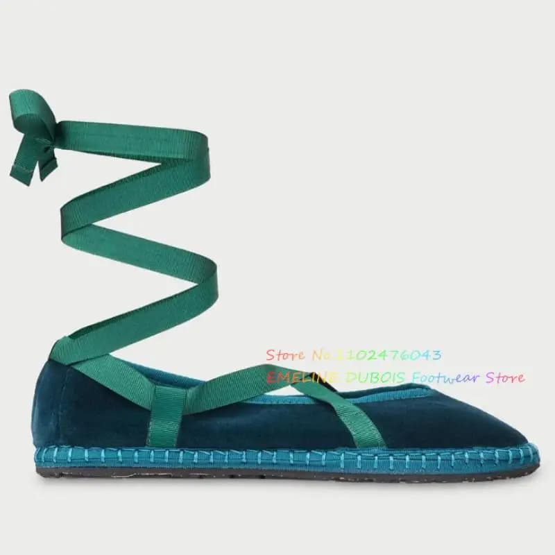 Groen fluwelen ballerina's dames puntige luxe ontwerper casual comfort veterschoenen Mary Jane kleur rollende rand enkele schoenen