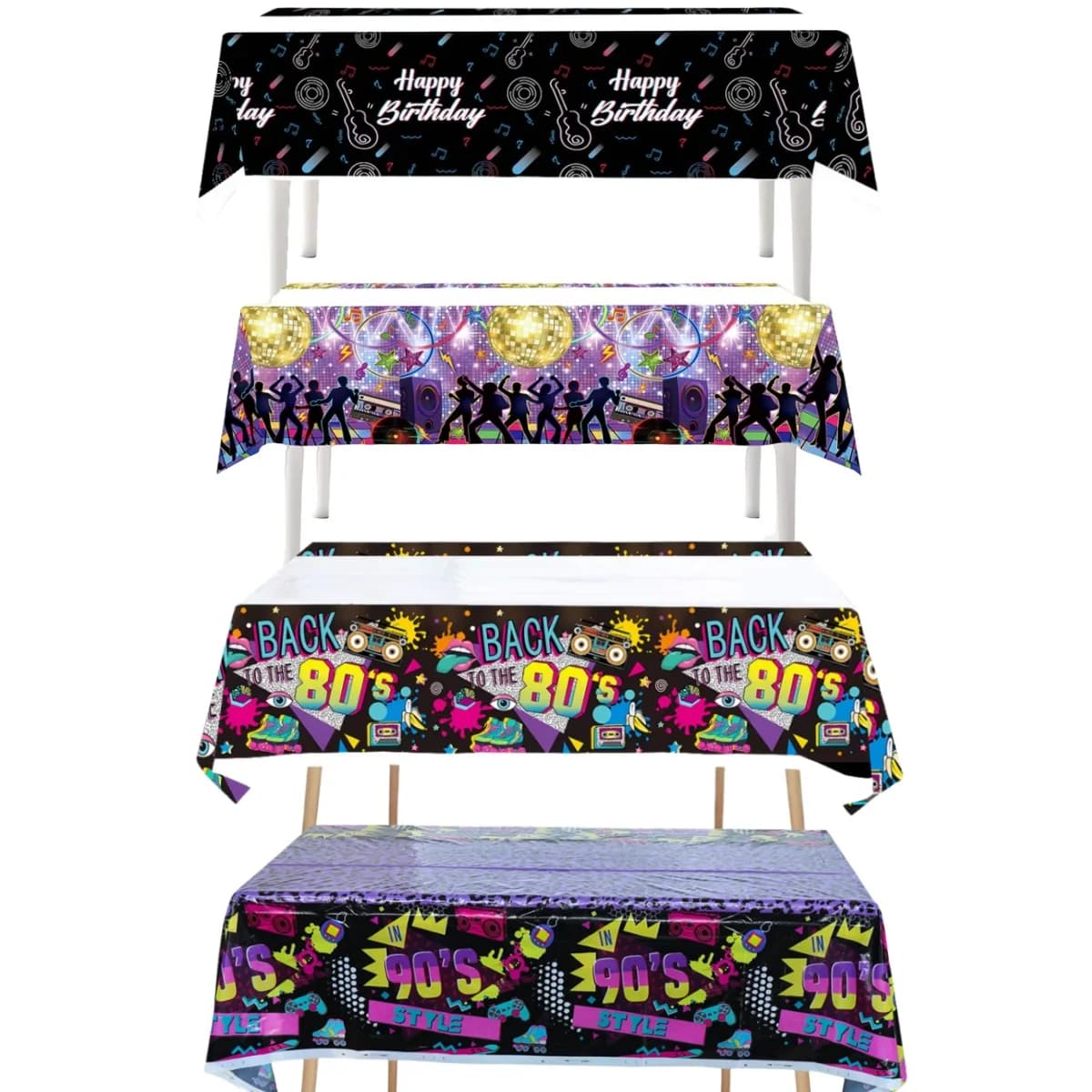 Retro Disco Tafelkleed Verjaardagsdecoratie Jaren 80 Tafelkleed Wegwerp Tafelkleed 90S Tafelkleed Volwassen Gunst Cadeau Feestartikelen
