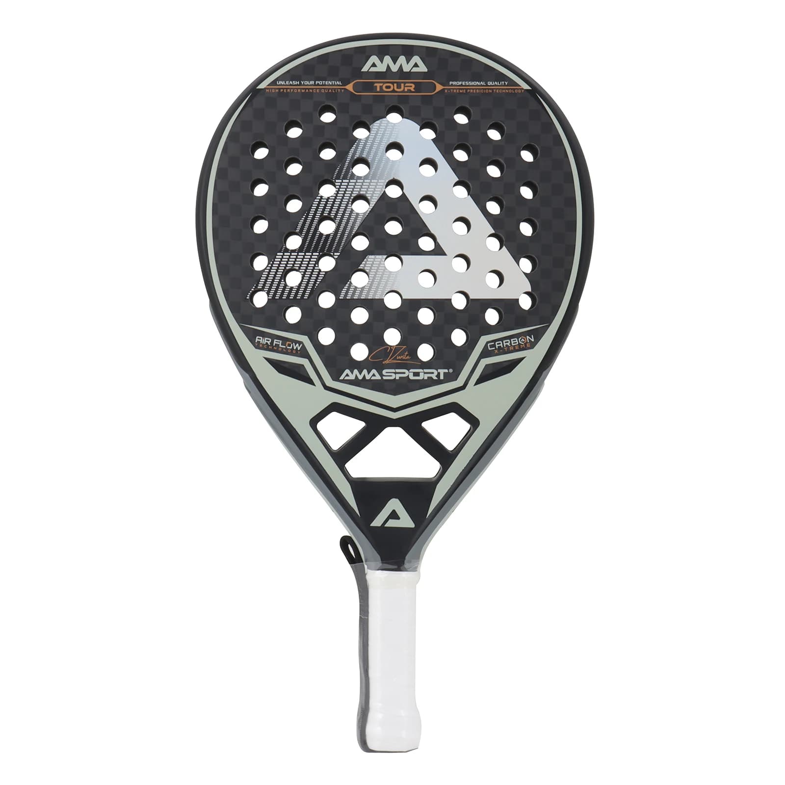 AMASPORT Padel Racket 12K Carbon EVA Zachte Midium Balans Padel Peddel Traanvorm voor Geavanceerde Spelers Paddle Tennisracket