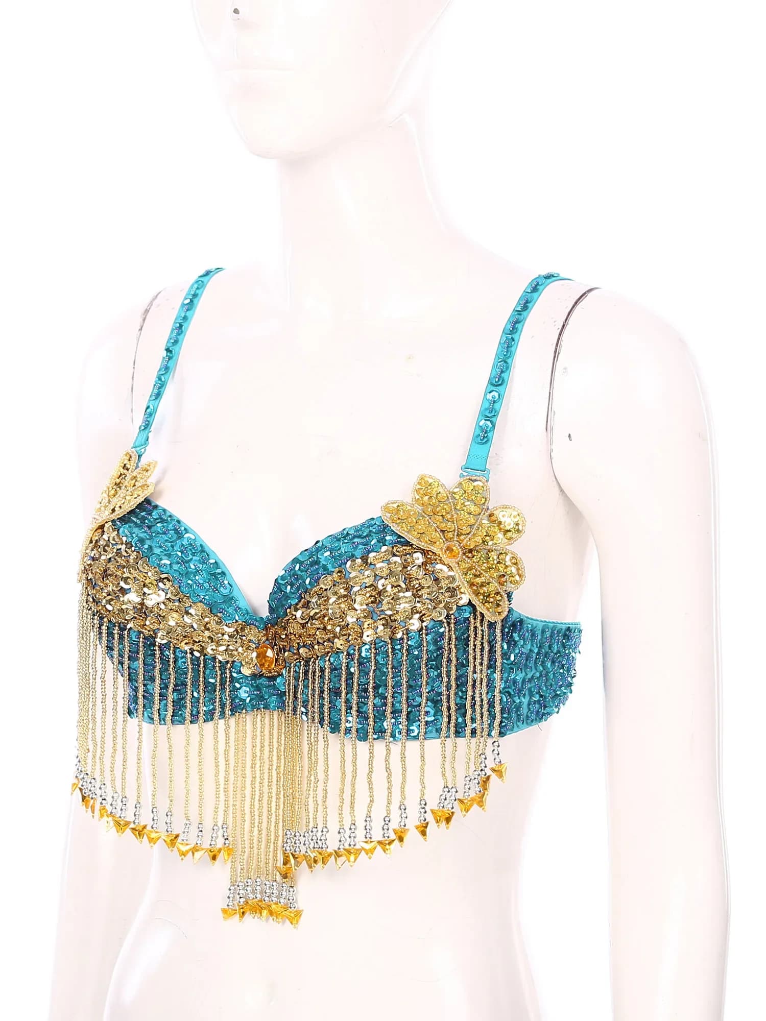 Womens Pailletten Buikdans Tops Raves Festival Party Clubwear Kralen Kwasten Bh Halloween Dans Stage Performance Kostuums