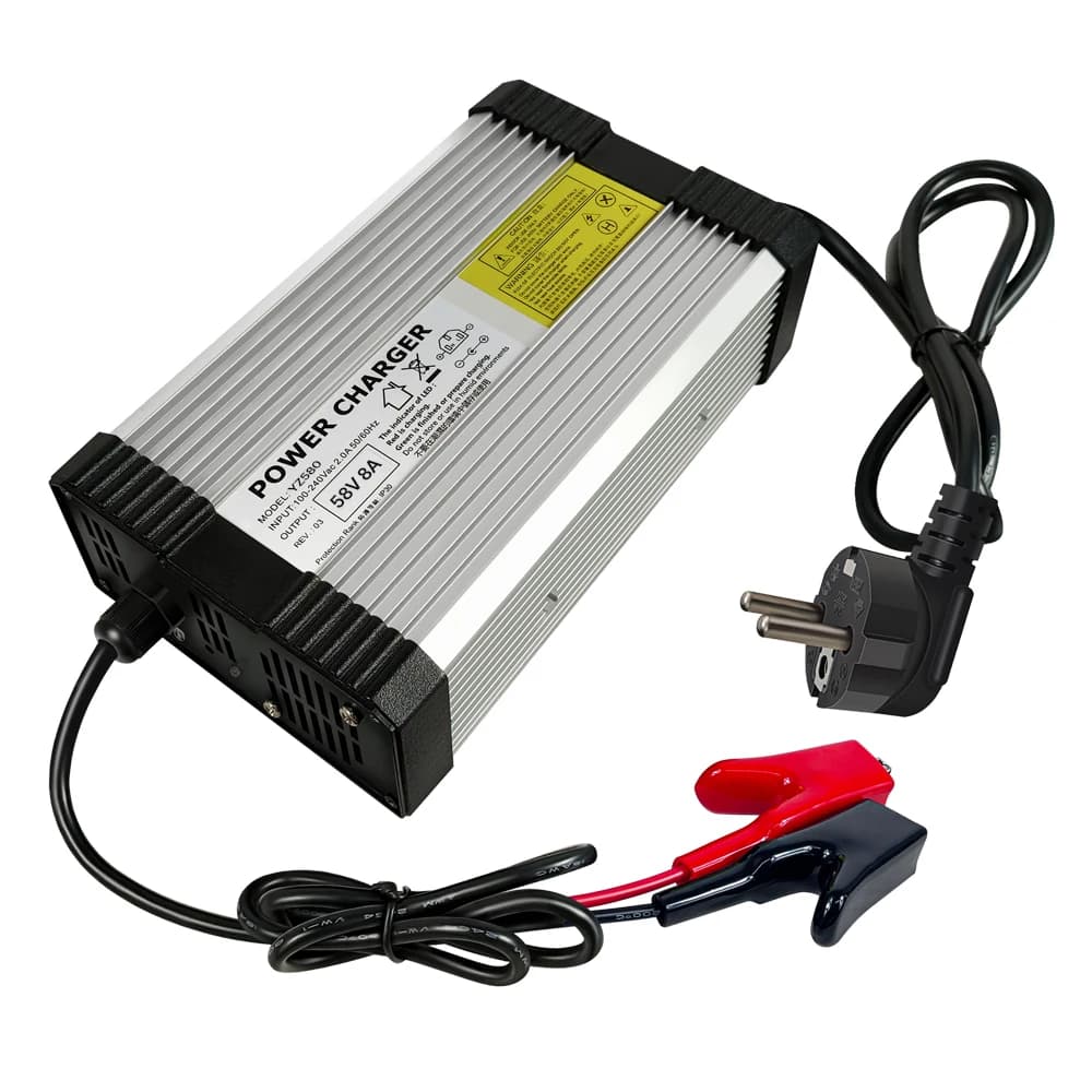 YZPOWER Oplader 58V 8A Opladen Universele Oplader voor Stedelijke Commuter Elektrische Fiets met Koelventilator