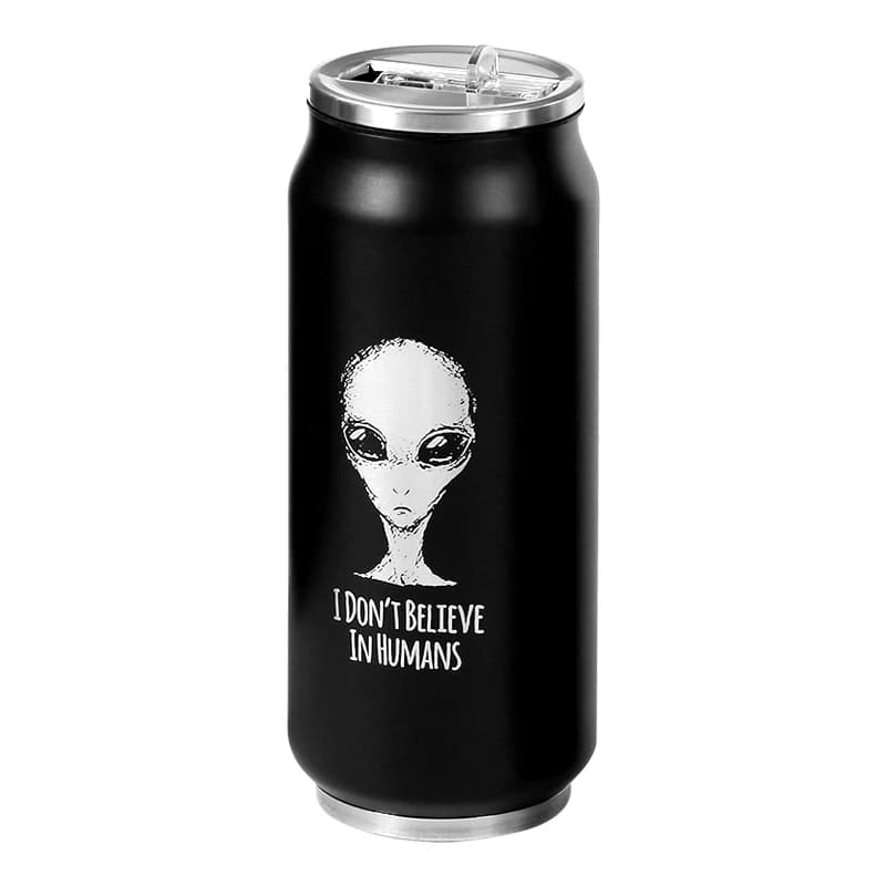 500 ML 304 Rvs Cola Kan Thermos Custom LOGO Vacuüm Cup Kolf Draagbare Dubbele Lagen Stro Cup Waterfles mok
