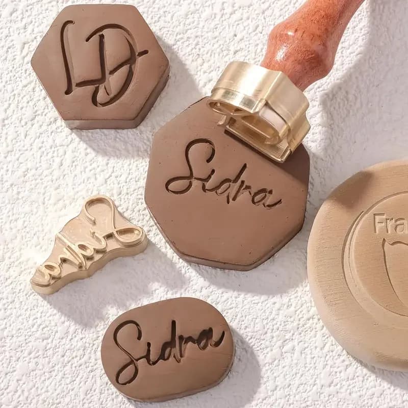 Aangepaste zeepstempel, gepersonaliseerde zeepstempel met houten handvat voor zelfgemaakte zeep, creëer uniek brandend logo-ontwerp, ijsstempel