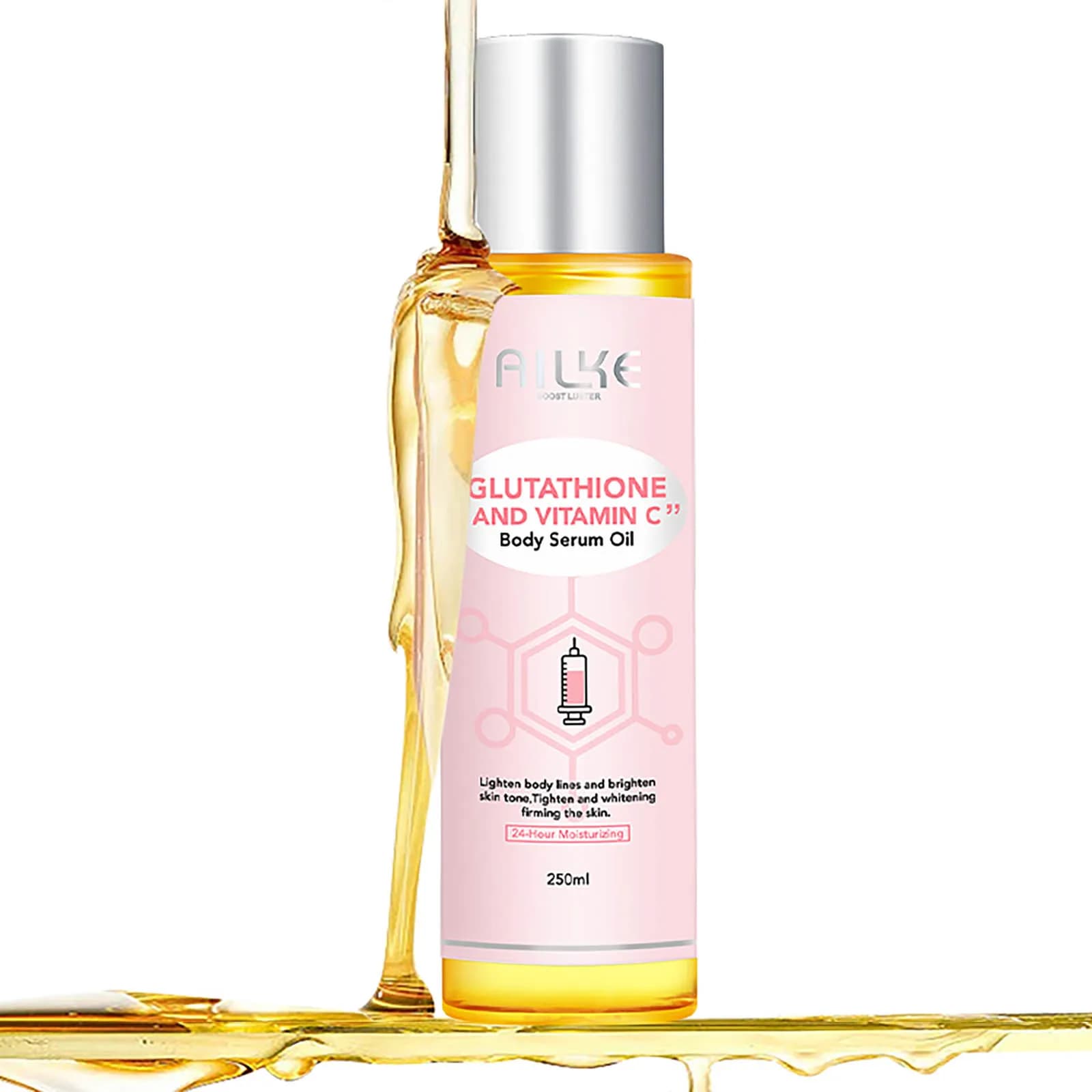 AILKE Vitamine C Hydraterende en Whitening Massage Essentiële Olie, Gladde Huid, Verminder Donkere Vlekken, Voor Alle Huidtypes, 250ml