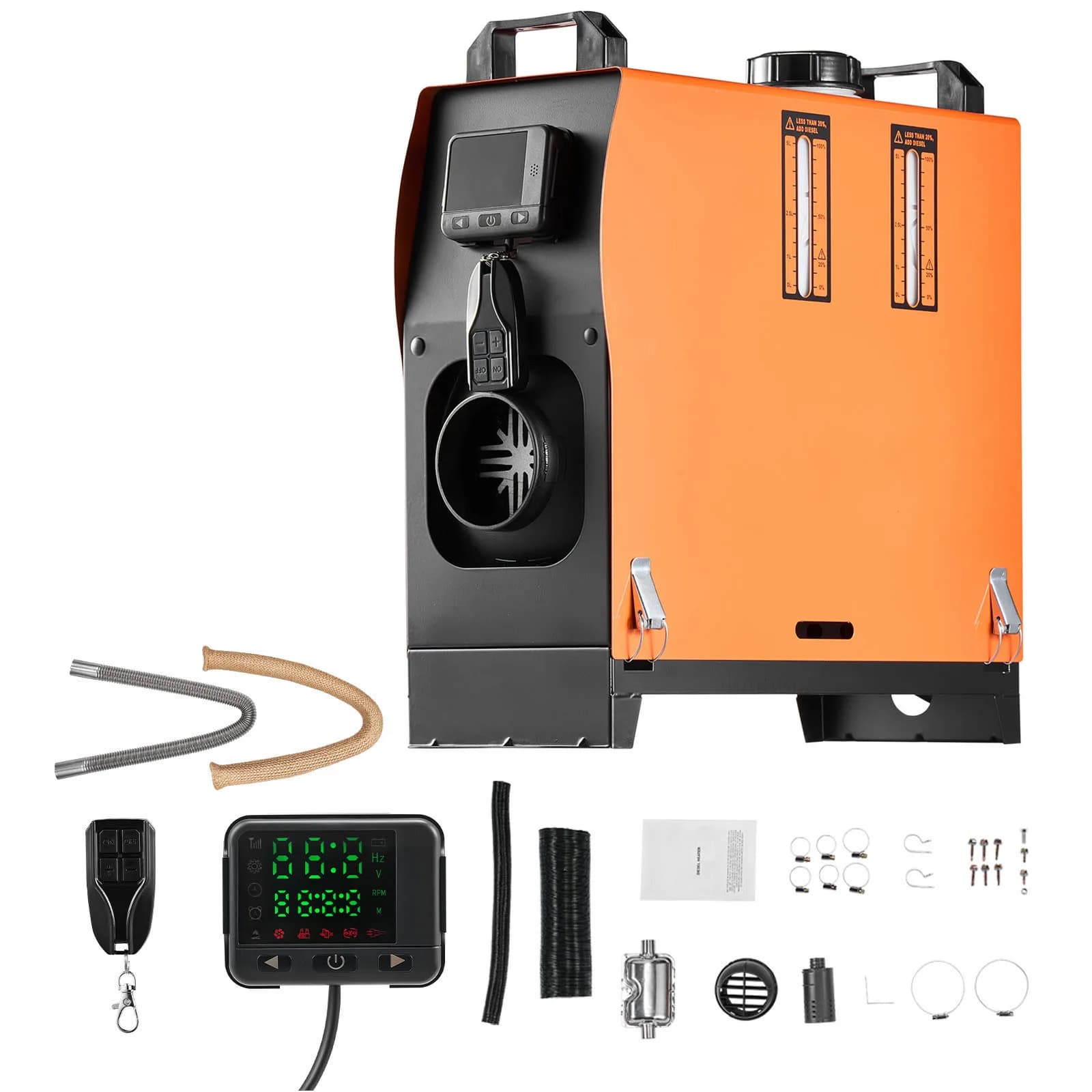 SucceBuy Dieselverwarmer 8KW Dieseluchtverwarmer met LCD-paneel en afstandsbediening Standkachel Laag geluidsniveau voor vrachtwagenaanhangwagen Boot