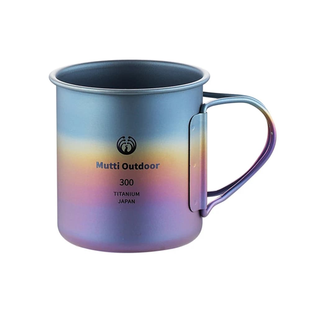 Kleurrijke titanium beker 300 ml 400 ml campingwaterbekers en koffiemokken met deksel Ultralichte drinkbeker voor buiten, wandelen, tuin