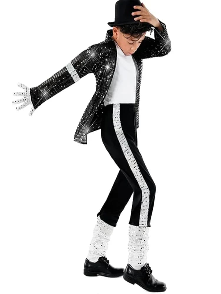 Billie Jean Michael Jackson Cosplay Fancy Suit Dance Disco Halloween Fancy Dress Up Jaren 80 Pop King Kostuum Voor Kinderen