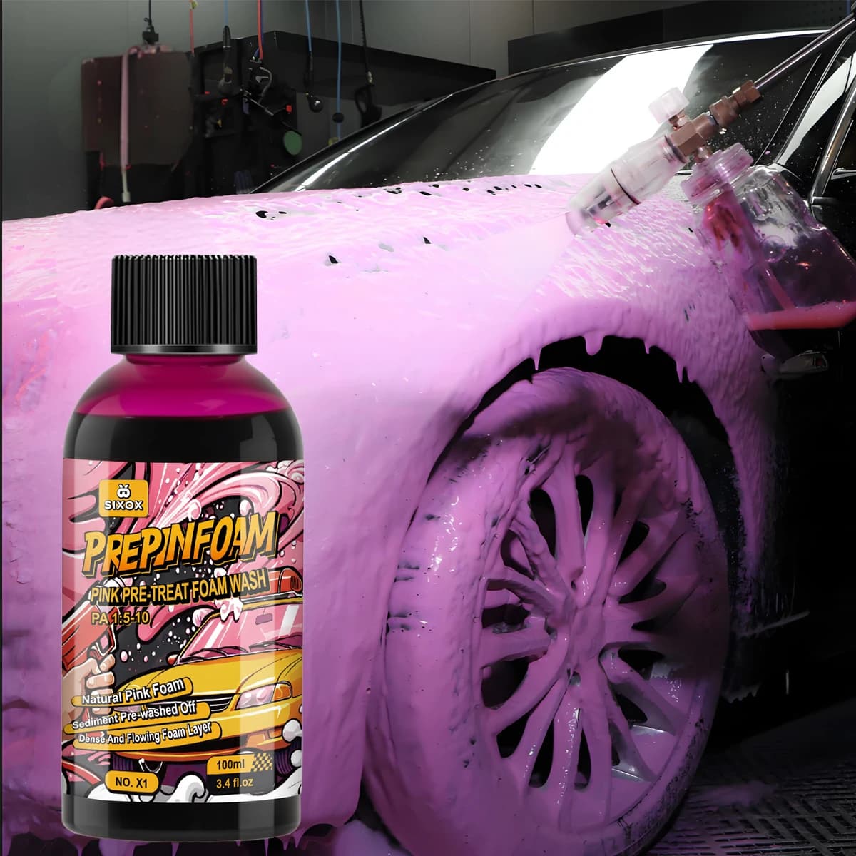 Roze Magic Foam Car Wash Shampoo Auto Hoge Concentratie Sediment Voorgewassen Wasstraat Auto Wassen Zeep Super Foam Cleaner X1 ﻿