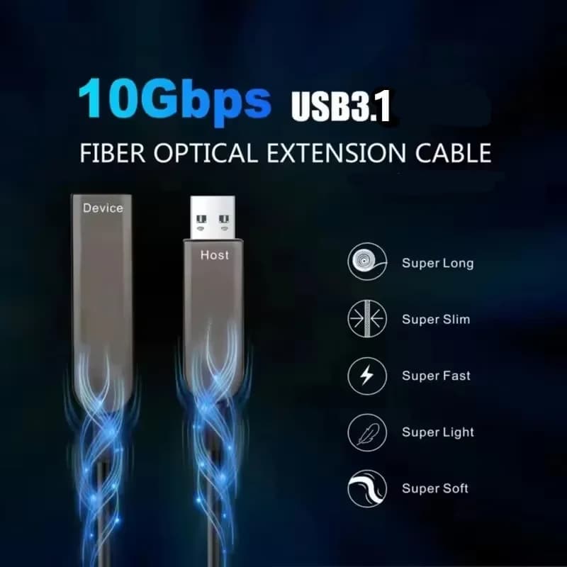 USB Fiber Optische USB 3.1 Verlengkabel 10Gbps Compatibel met USB2.0 voor HDD-behuizing Digitale Camera Toetsenborden 5m 10m 15m