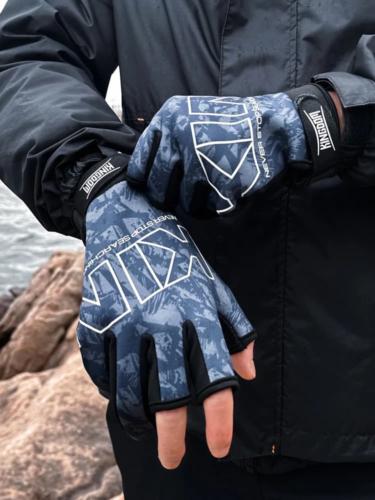 Kingdom Winter Vishandschoenen L XL XXL Outdoor 3-vingersnit Heren en dames Antislip Fietsen Hardlopen Sport Vissen Kleding