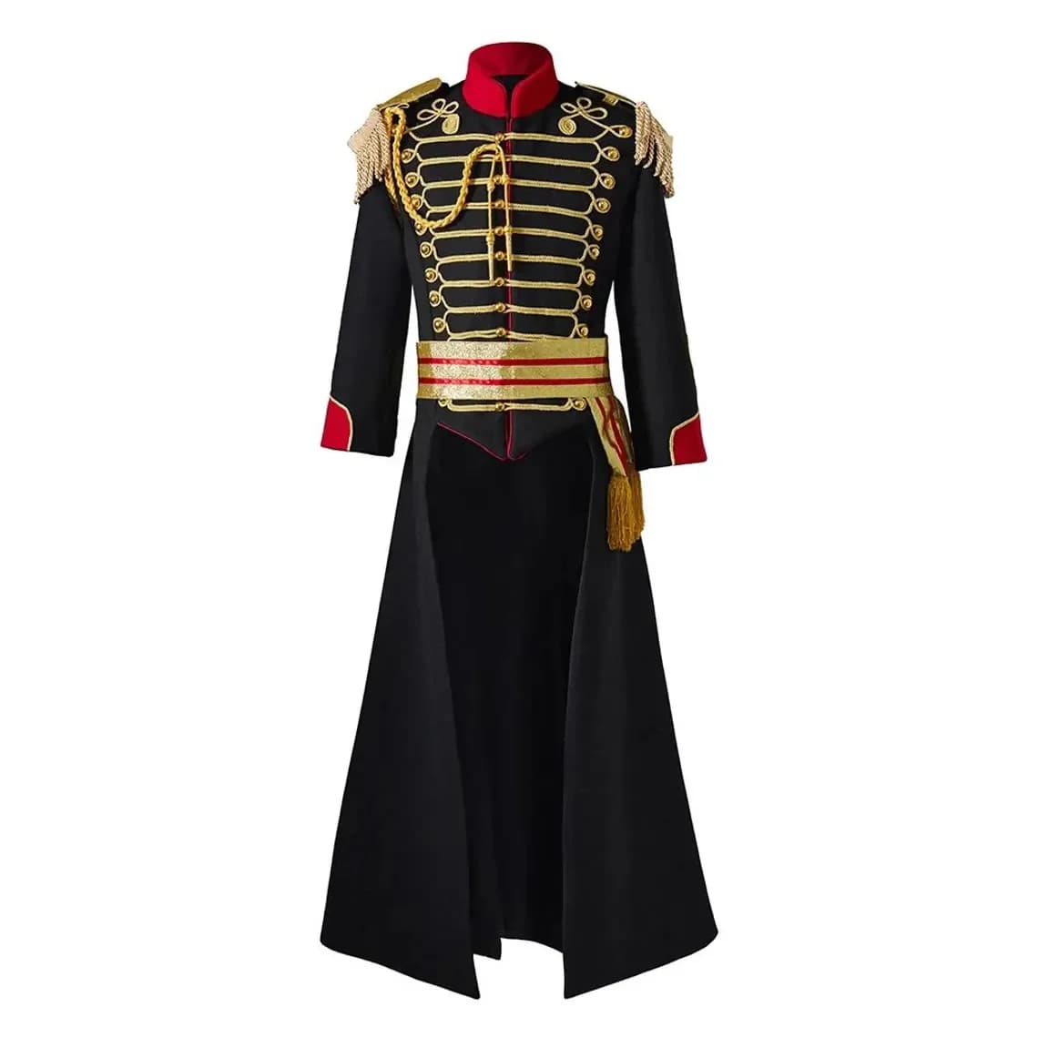 Op maat gemaakte militaire officier herenjas goud gevlochten huzaar officierjas legerparade jas middeleeuwse topkostuum