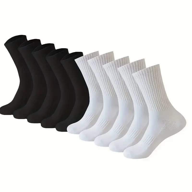 Neutrale effen kleur ronde hals herensokken lente zomer zweetabsorberend ademend zacht comfortabel paar sportsok 1-20 paar