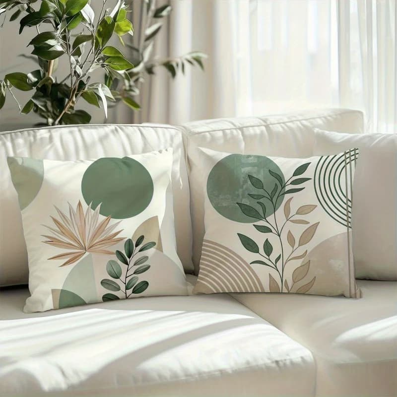 VIKAMA moderne planten abstracte kussenhoes, slaapkamer/woonkamer bankkussenhoes, wasbare decoratieve kussenhoes