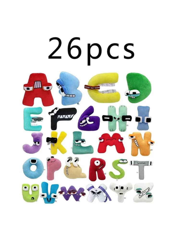 Nieuwe hete Verlichtings Montessori Pluche Speelgoed Pop Cadeaus Anime Pop Kawaii 26 Engelse Letters Pluche Speelgoed Alphabet Lore Pluche Speelgoed