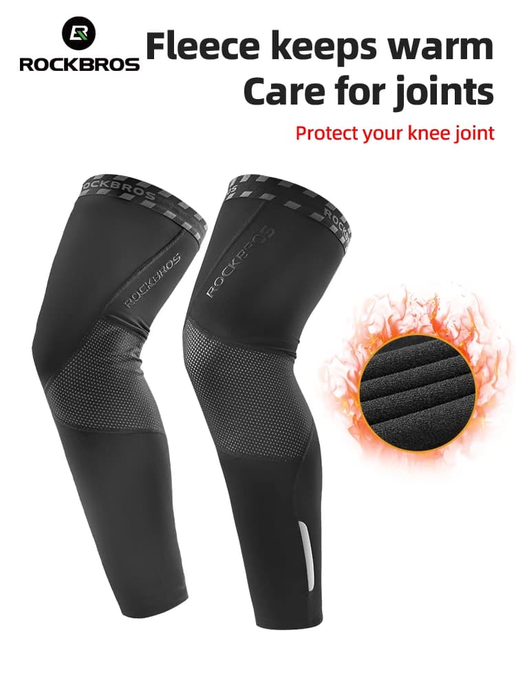 ROCKBROS Winter Beenwarmers Heren Winddicht Thermisch Fleece Warm Fiets Beenbedekking Mouwen Sport Motor Fiets Fietsen Beenwarmer