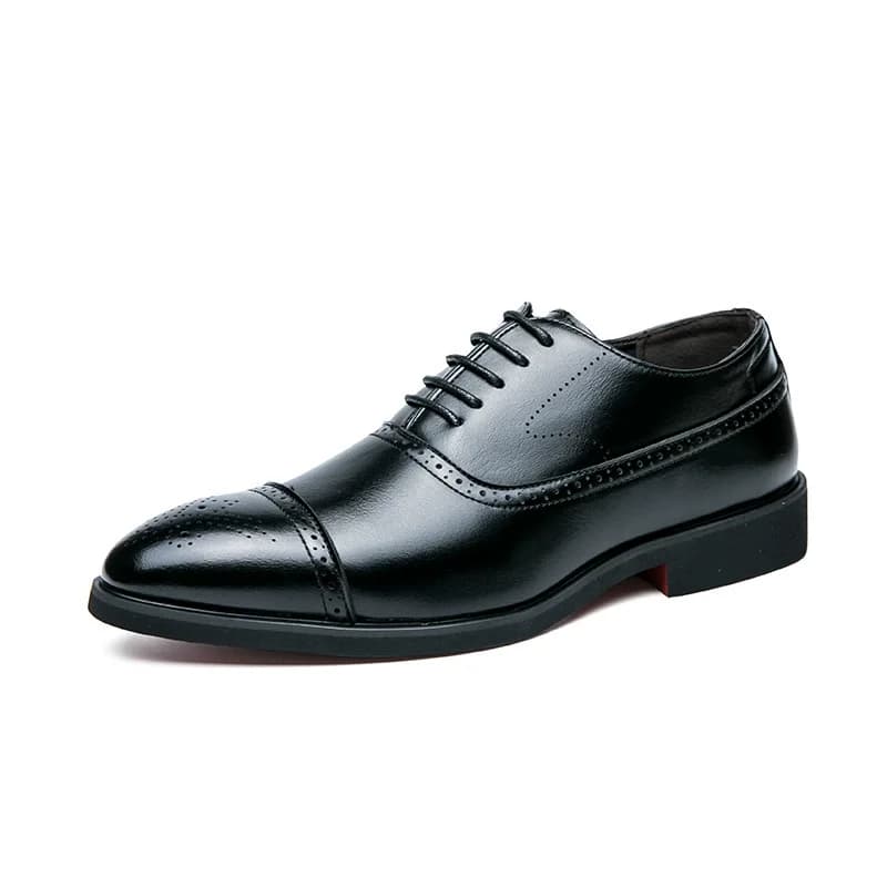 Herenkledingschoenen Rode zool leren schoenen Puntige feestschoen Veterschoenen Kantoor Oxfords Casual trouwschoen Retro zakelijke herenschoenen