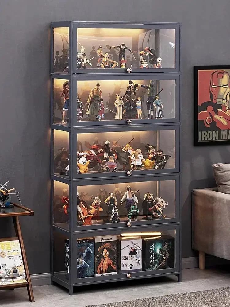 Vitrinekast voor figuren Acryl Transparante stofdichte behuizing Woonkamer Opbergdoos Commodity Plank Boekenkast Rekken