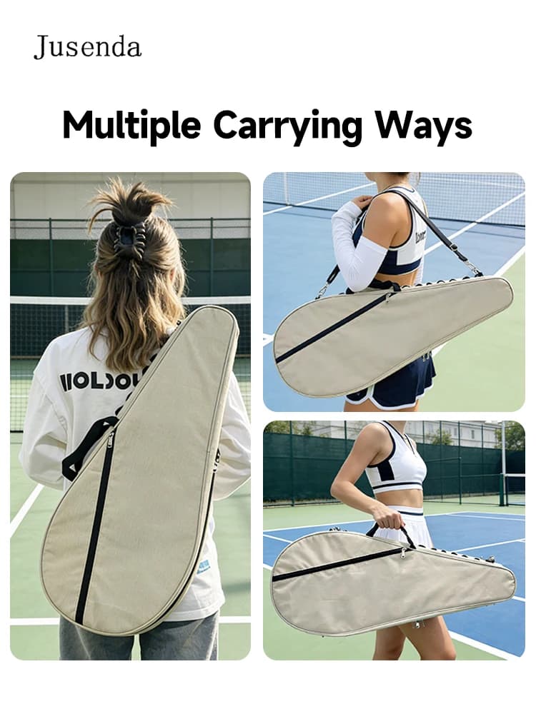 Jusenda Tennis Badminton Racket Bag Cover voor verschillende tennisrackets Soft Face Carbon Fiber Eva Racquet Unisex Tennis Schoudertas