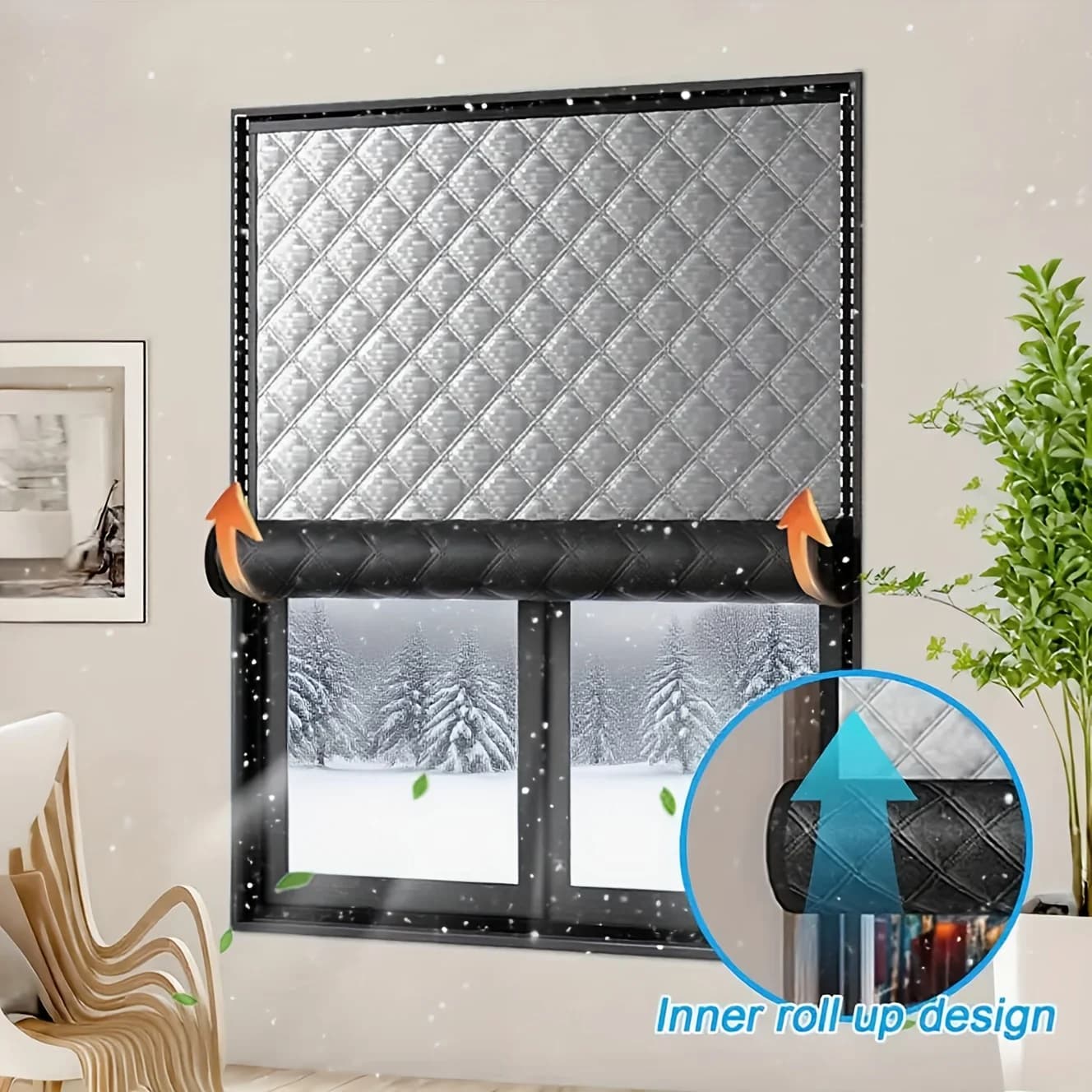 1P Thermische raamfolie zonder boren Verdikte zelfklevende isolatieafdekking Eenvoudig te installeren Koudblokkerend ontwerp voor warm winterhuis
