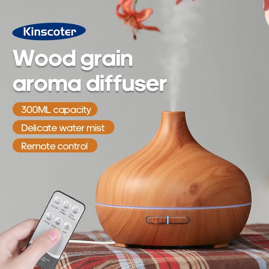 Houtnerf Aromatherapie Diffuser USB-luchtbevochtiger Desktop Luchtreiniger Aroma Cool Mist Difusor/Essentiële olieset