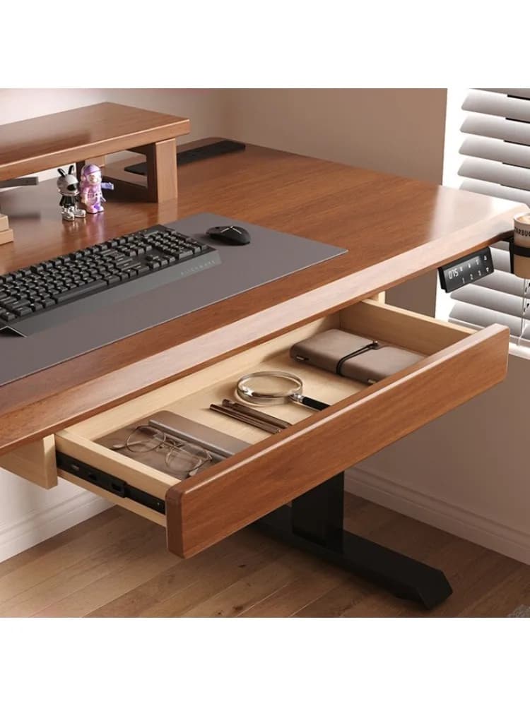 ‌ Massief houten onder bureau-organizer Verborgen uitschuifbare lade voor tafel Creatieve opslag van briefpapier Modern bureauaccessoire