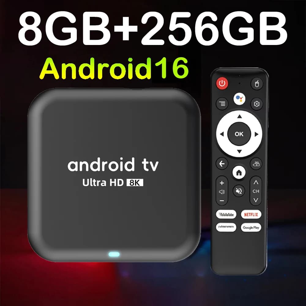 Smart TV Box 2026 Android 16 Q18 RK3518 Dual Wifi 5G Wifi6 Google Assistent 8K Video BT6.0 Netflix 8GB 128GB 256GB Mediaspeler