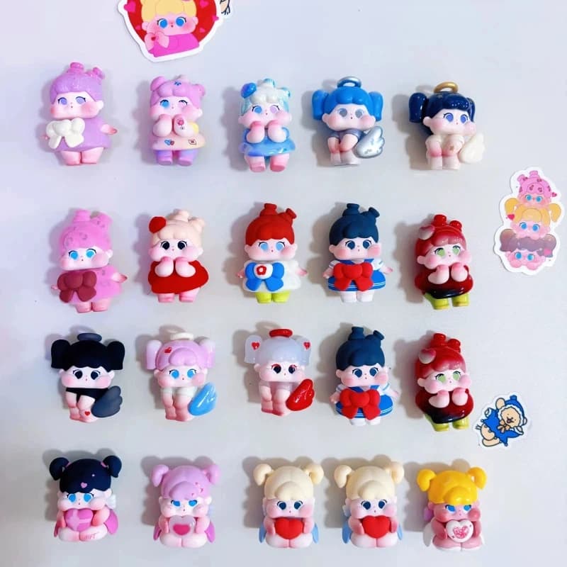 Qoqo Cupid Signal Mini Blind Box Leuk Desktop Ornament Collectible Toy Beeldje Handgemaakte display voor vrouwen Woondecoratie