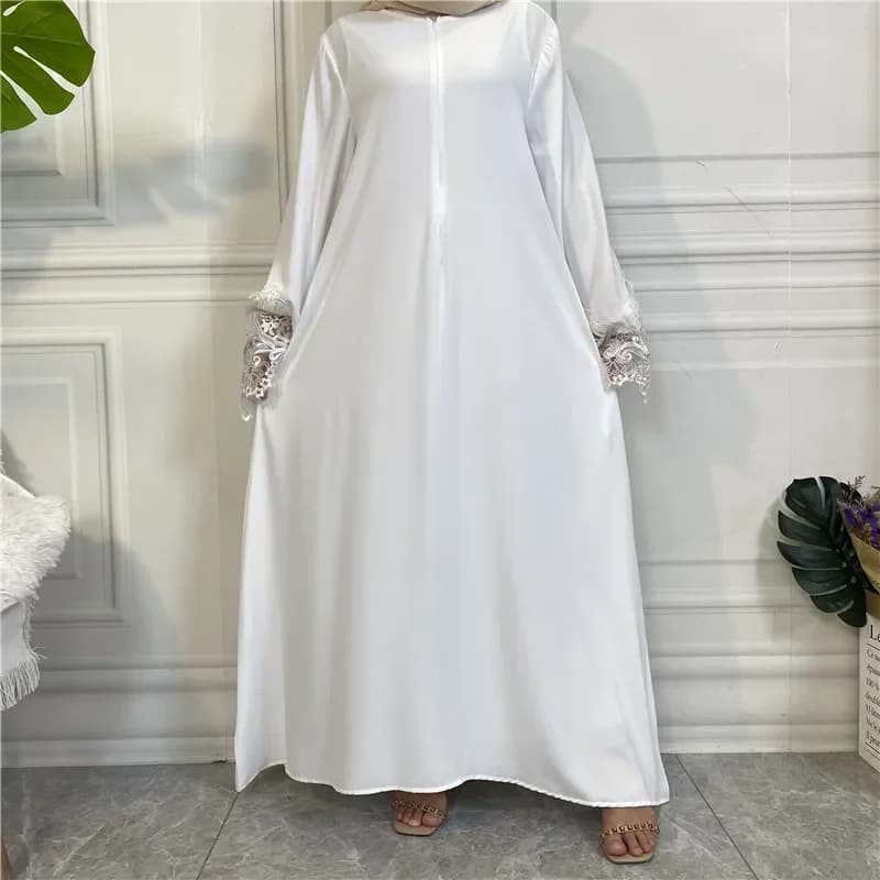 Vrouwen Eid Moslim Jurk Abaya Ramadan Marokko Jurken Dubai Abaya Kaftan Vestidos Arabische Lange Gewaad Kant Effen Kleur Riem 2025