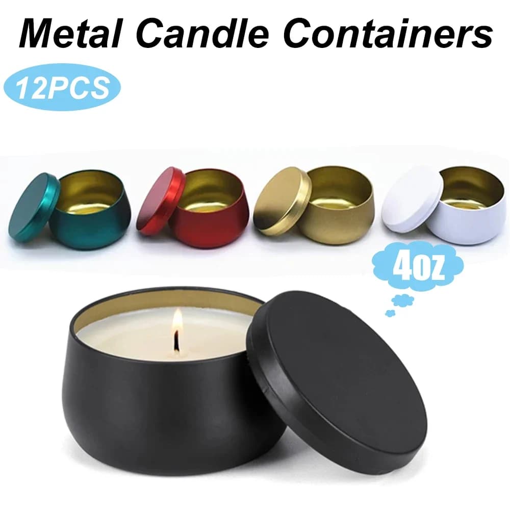 12 STKS Metalen Lege Blikken Met Deksels 4 oz Opslag Blik Doos voor Kaarsen Maken Kunst & Ambachten Cookie Snoep Thee Opslag Containers