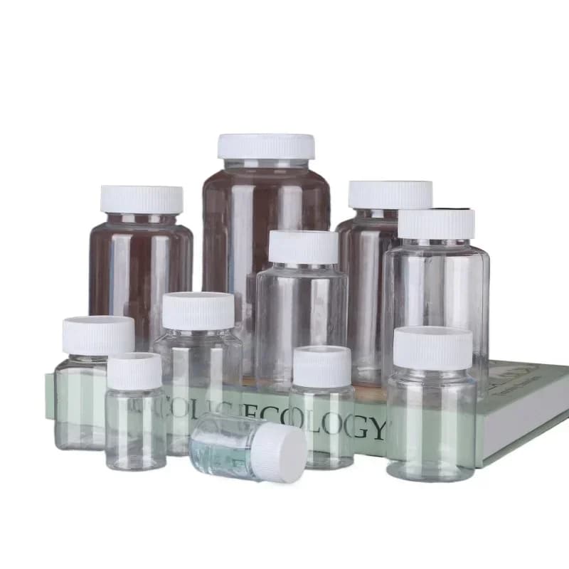20/50/100pcs 15/30/50/100/500ml Transparante Pot Plastic Sorteerfles PET Brede Mond Verzegelde Bemonsteringsfles Groothandel