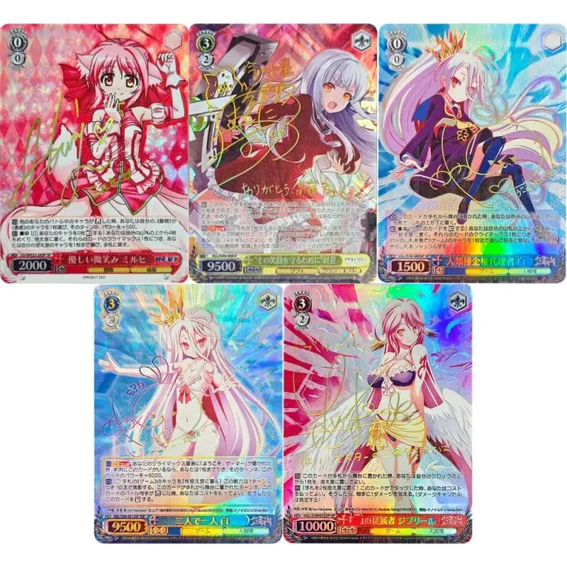 Anime Collection Card Ondertekend Weiss Schwarz GEEN GAME GEEN LEVEN NGL/S58-080SP SP Shiro Folie Getextureerde Kaart Japanse Geschenken speelgoed