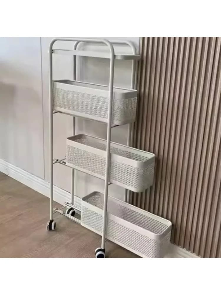 Multifunctionele opbergwagen Keuken Groentemand Badkamer Meerlaagse mobiele wagen Praktische woonkamer Snackplanken