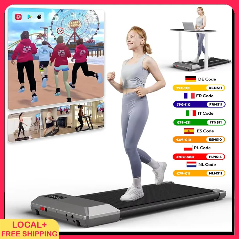 Superun 80CM riem lange loopband, 2,2 pk voor thuis, 2 in 1 draagbare loopband onder bureau, geluidsarm voor kantoor