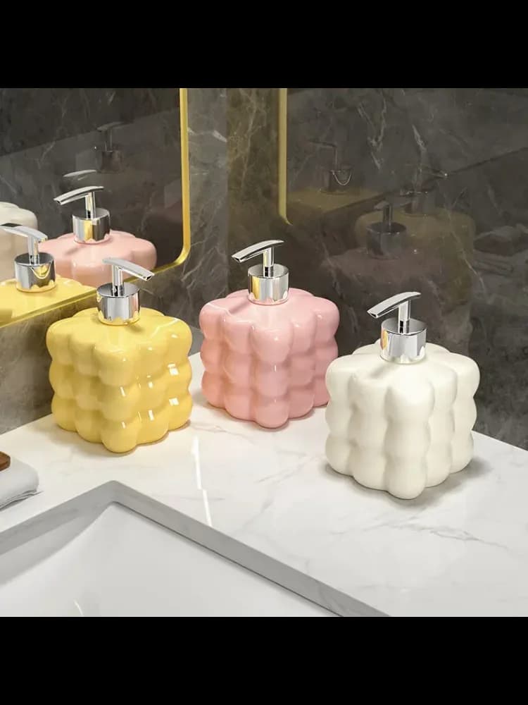 Moderne perstype lotionfles thuis ontsmettingsmiddel zeepdispenser keramische shampoo vochtbottelen badkameraccessoires decoratie