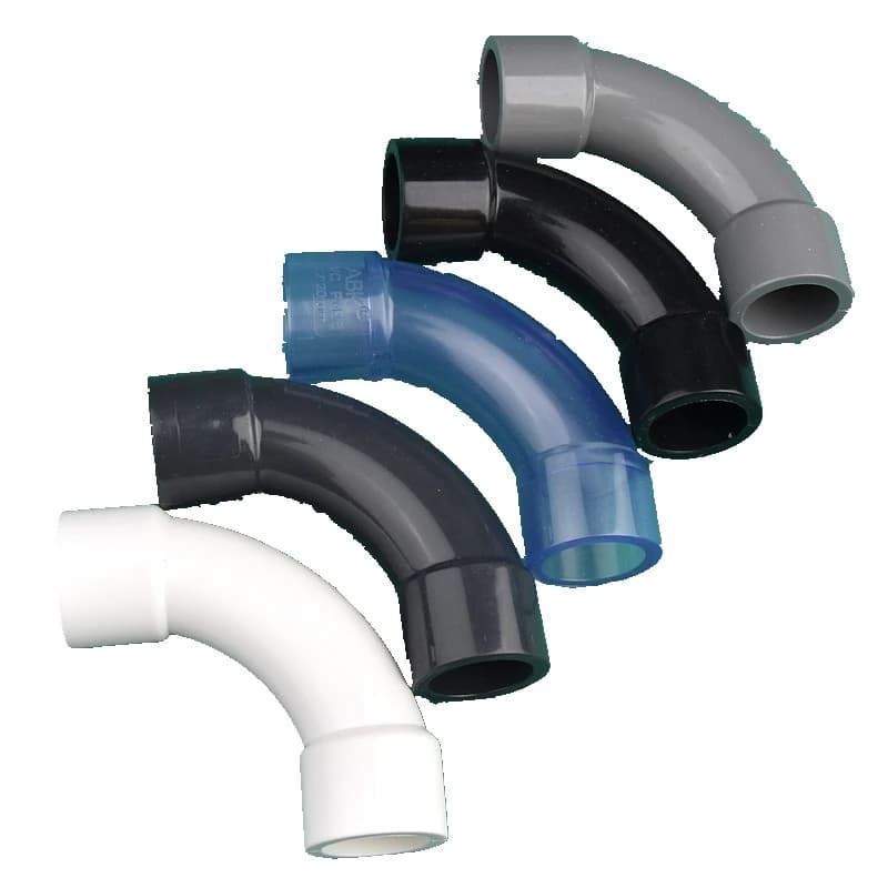 I.D20~50mm UPVC Halvemaan Grote Bocht Aquarium Visbak Grote Halvemaanbocht Grote Bocht 90° °   Bocht voor tuinirrigatie waterleiding