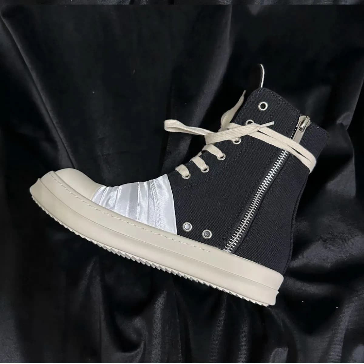 R-o Mannen Zwarte Canvas Schoen Hoge Top Sneaker Vrouwen Casual Schoenen Sneakers Lace Up Klassieke Laars Rits Dikke Zool Enkellaarsjes