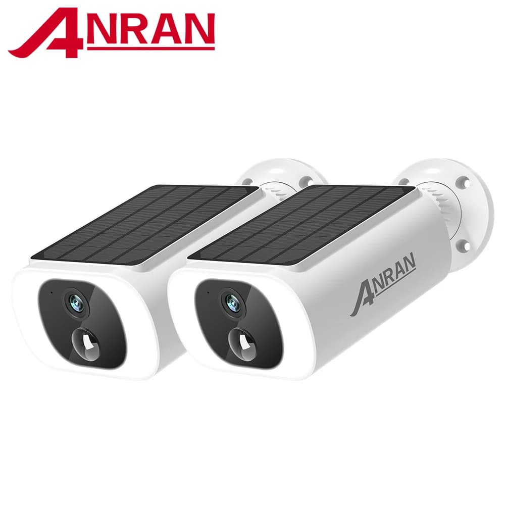 ANRAN 2/3/4 PCS Outdoor Draadloze WIFI Camera 2.4G 3MP Batterij Solar Security Camera Schijnwerper kleur Nachtzicht Lokale Alarm
