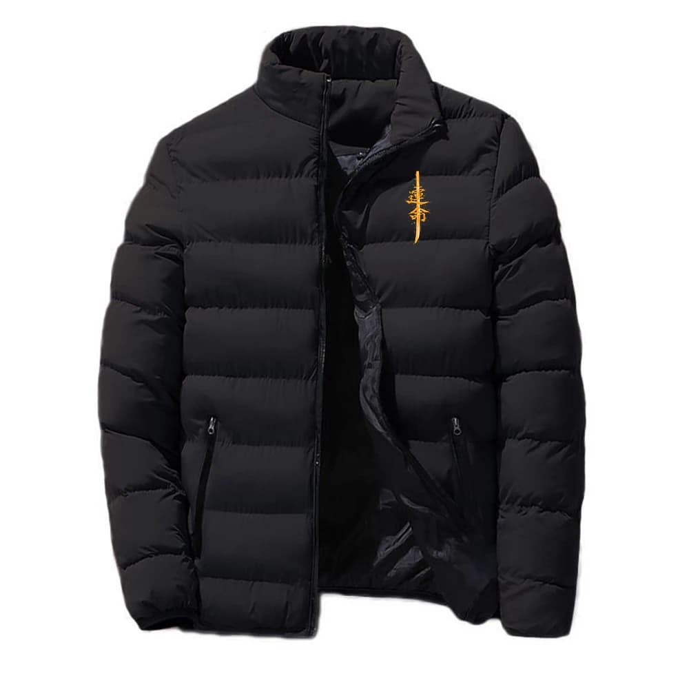Japanse samurai zwaard lot patroon 2025 effen kleur rits jas herfst winter heren katoenen voering comfortabele veelzijdige jas